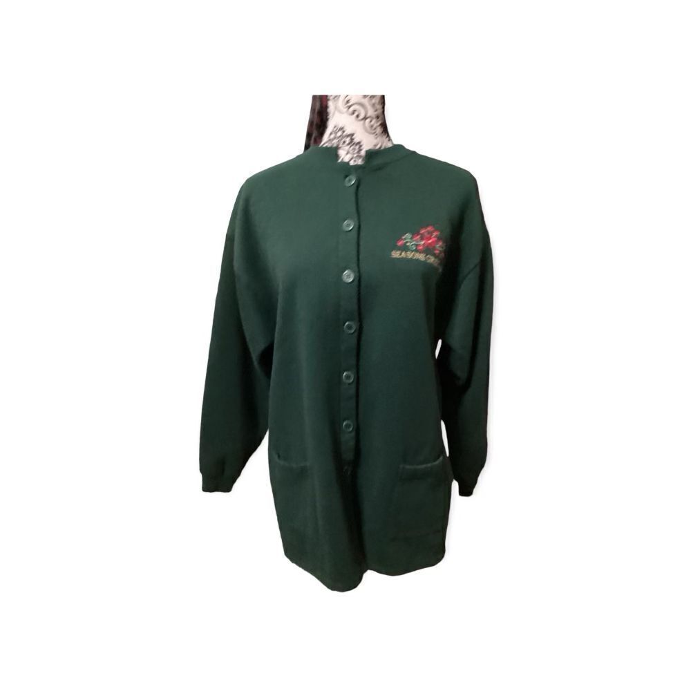 Vintage Thermal Button Down Holiday Cardigan Size: XL